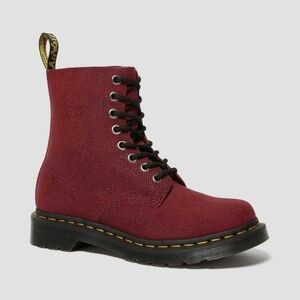DR MARTENS Pascal Stingray Textured Leather Boot Glitter Ray Cherry Red